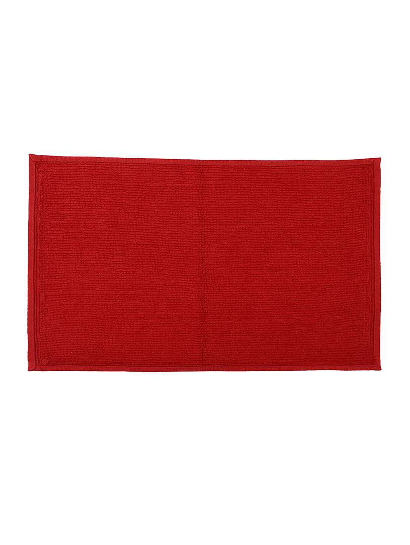 jamio firati luxury cotton chenille bathroom mat, red, super absorbent non-slip bath rug, indoor floor mat for bathroom - 22251965 -  Standard Image - 1