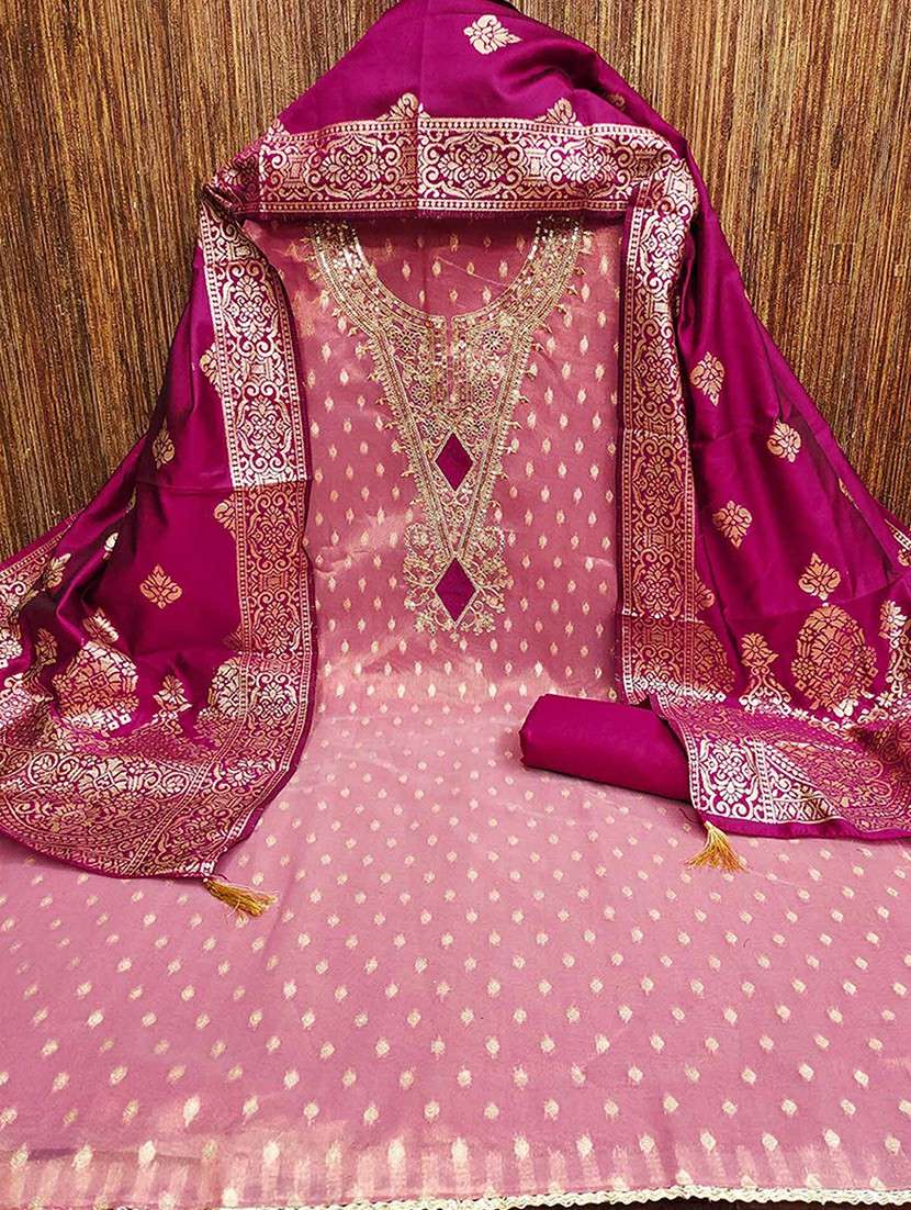 women self design embroidered unstitched suit set - 22252002 -  Standard Image - 1