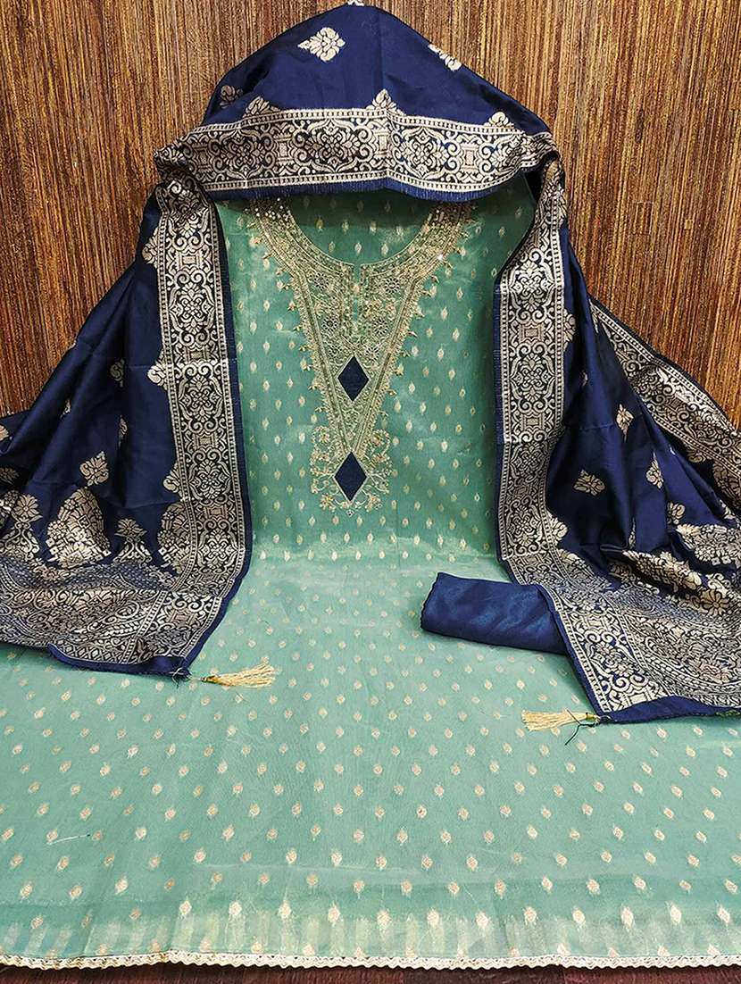 women self design embroidered unstitched suit set - 22252005 -  Standard Image - 1