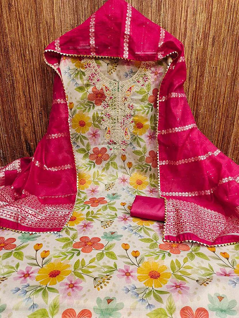 women floral embroidered unstitched suit set - 22252014 -  Standard Image - 1