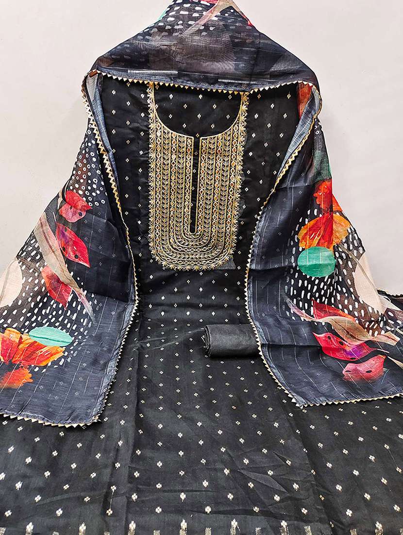 women self design embroidered unstitched suit set - 22252024 -  Standard Image - 1