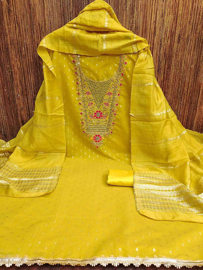 women self design embroidered unstitched suit set - 22252036 -  Standard Image - 1