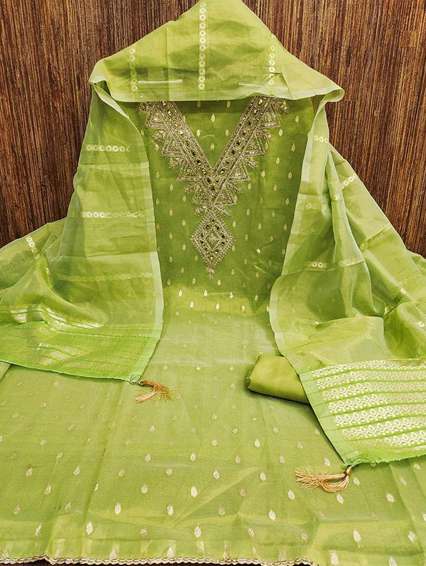 women self design embroidered unstitched suit set - 22252038 -  Standard Image - 1