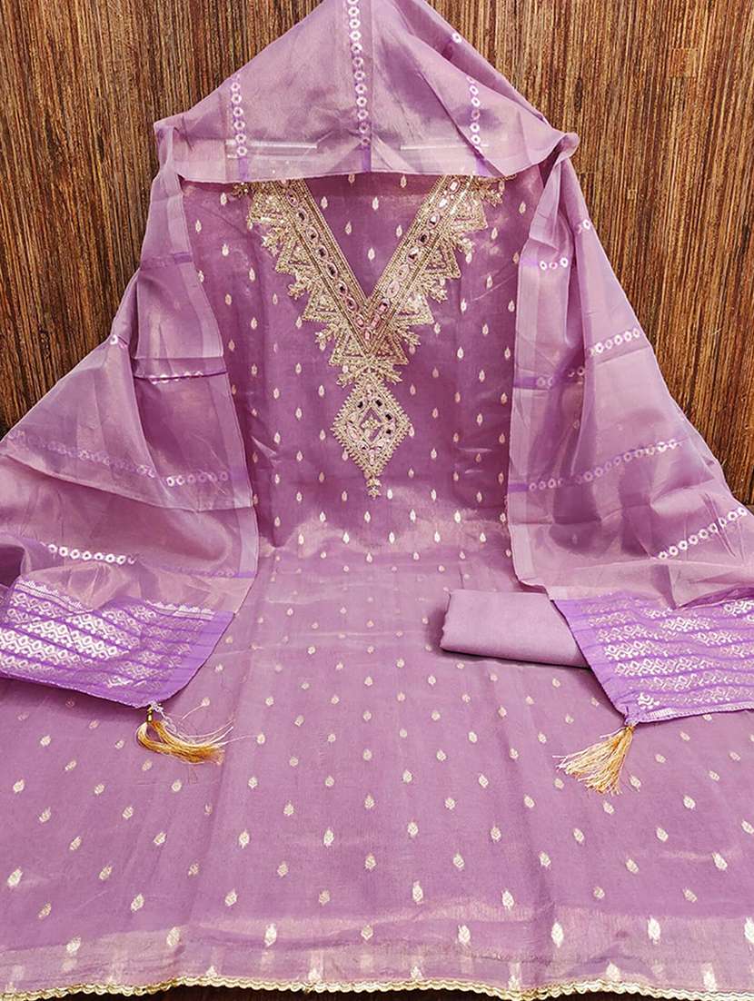 women self design embroidered unstitched suit set - 22252039 -  Standard Image - 1