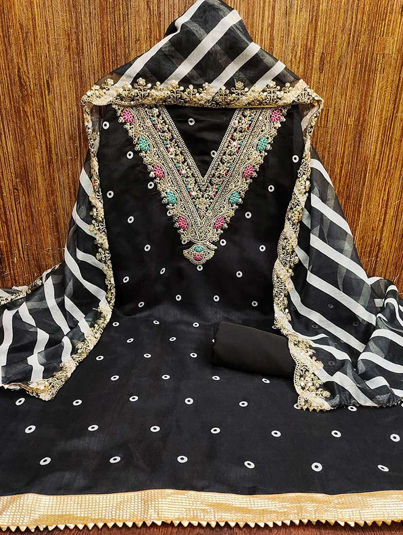 women self design embroidered unstitched suit set - 22252046 -  Standard Image - 1