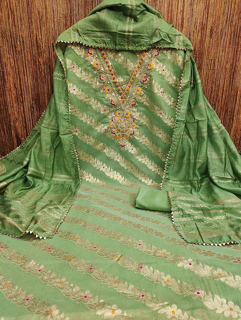 women self design embroidered unstitched suit set - 22252060 -  Standard Image - 1