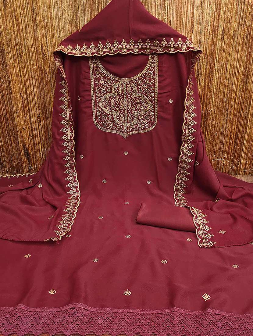 women solid with work unstitched suit set - 22252111 -  Standard Image - 1