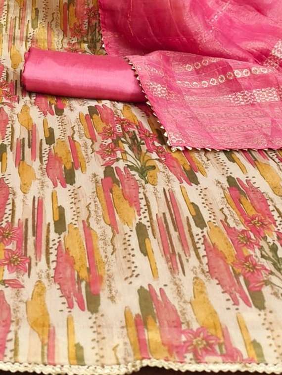 women printed embroidered unstitched suit set - 22253106 -  Standard Image - 4