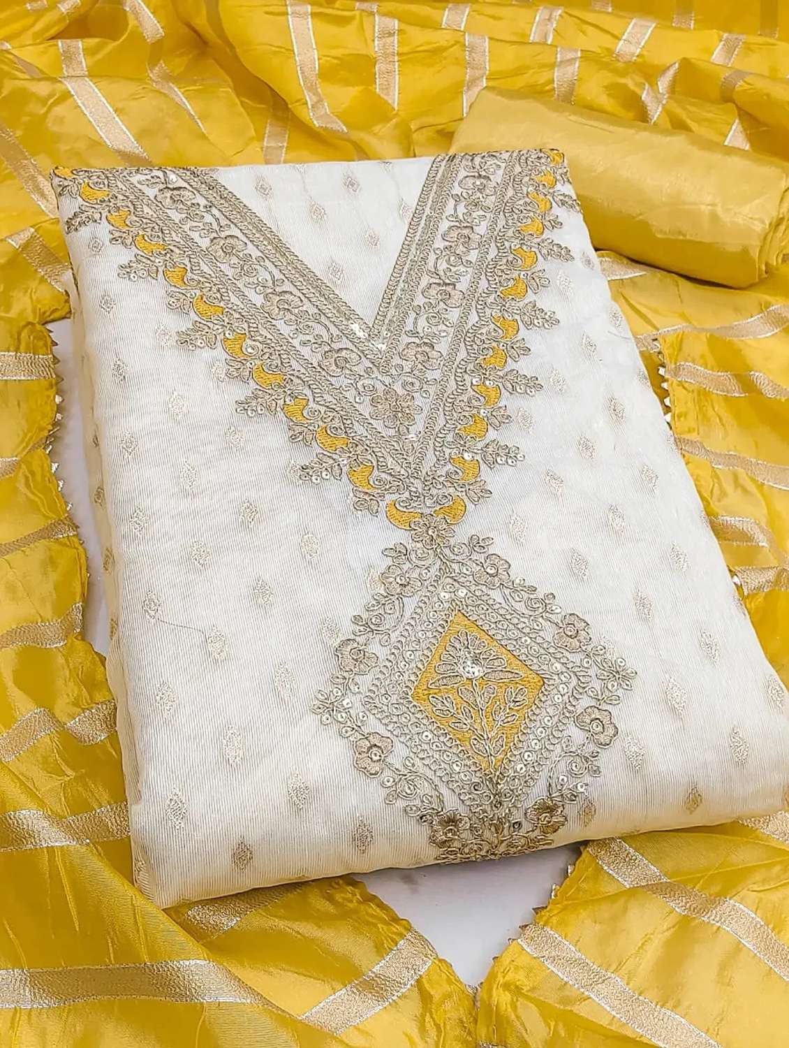 women self design embroidered unstitched suit set - 22253108 -  Standard Image - 1