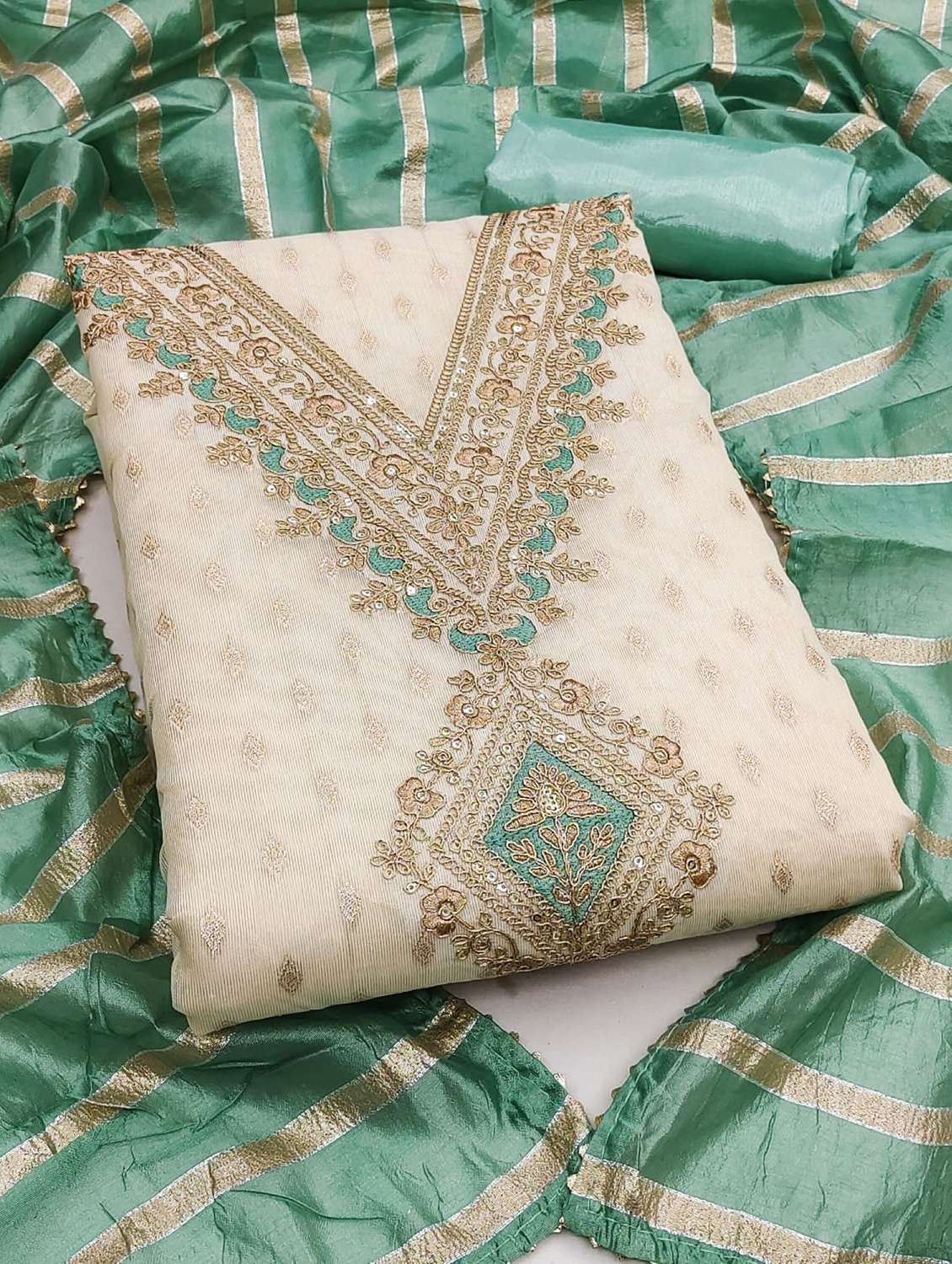 women self design embroidered unstitched suit set - 22253110 -  Standard Image - 1