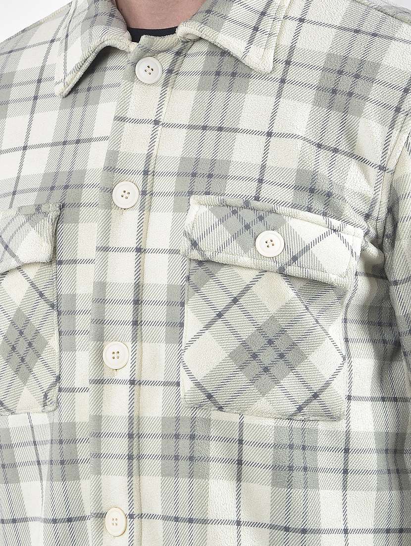 men checkered long sleeve regular fit shacket - 22253144 -  Standard Image - 1