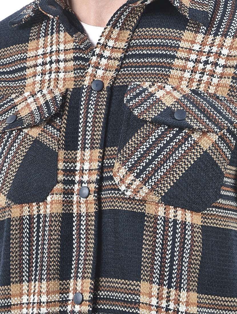 men checkered long sleeve regular fit shacket - 22253145 -  Standard Image - 6