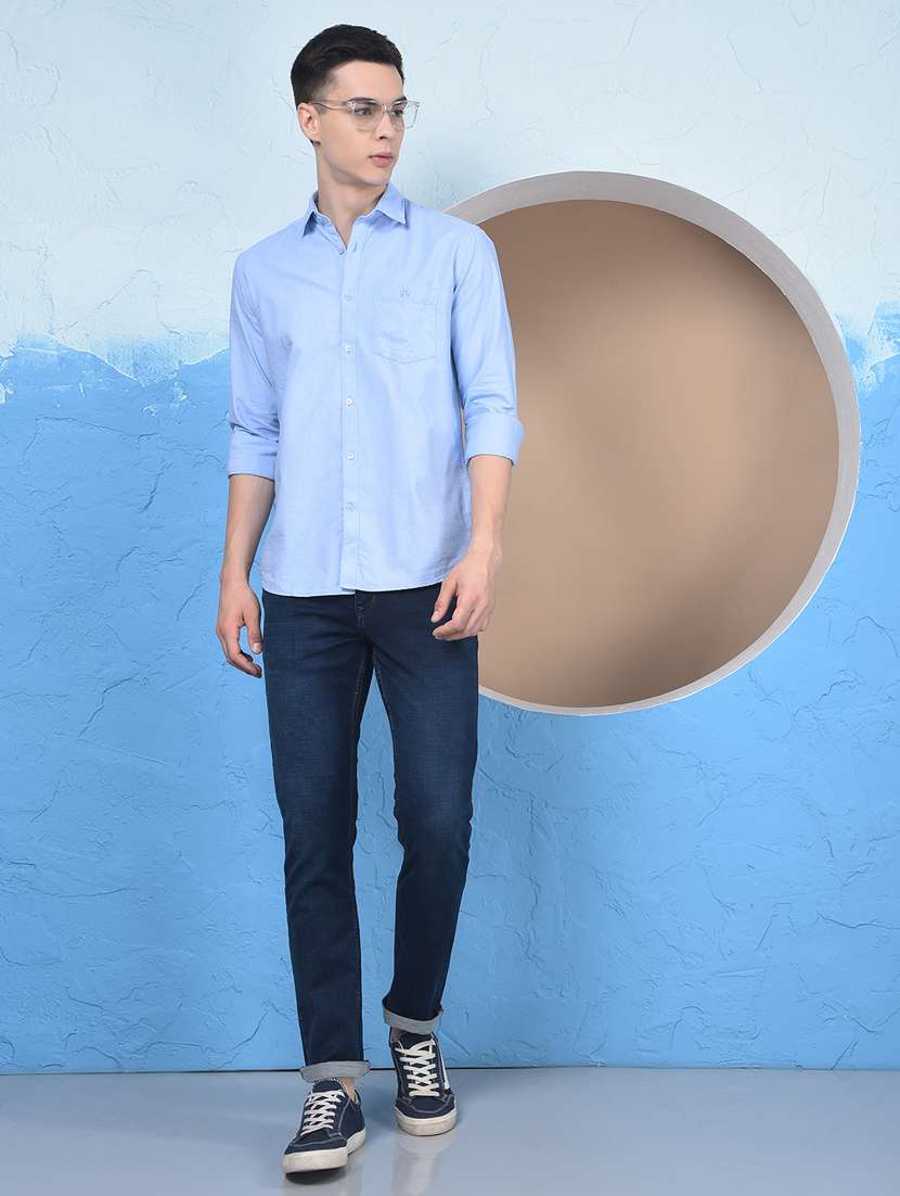 men solid long sleeve slim fit casual shirt - 22253150 -  Standard Image - 4