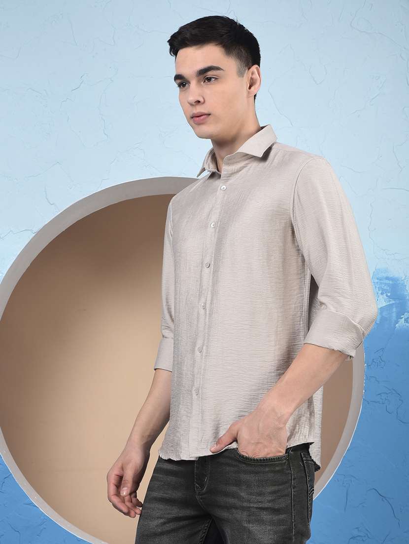 men collared long sleeve casual shirt - 22253183 -  Standard Image - 1