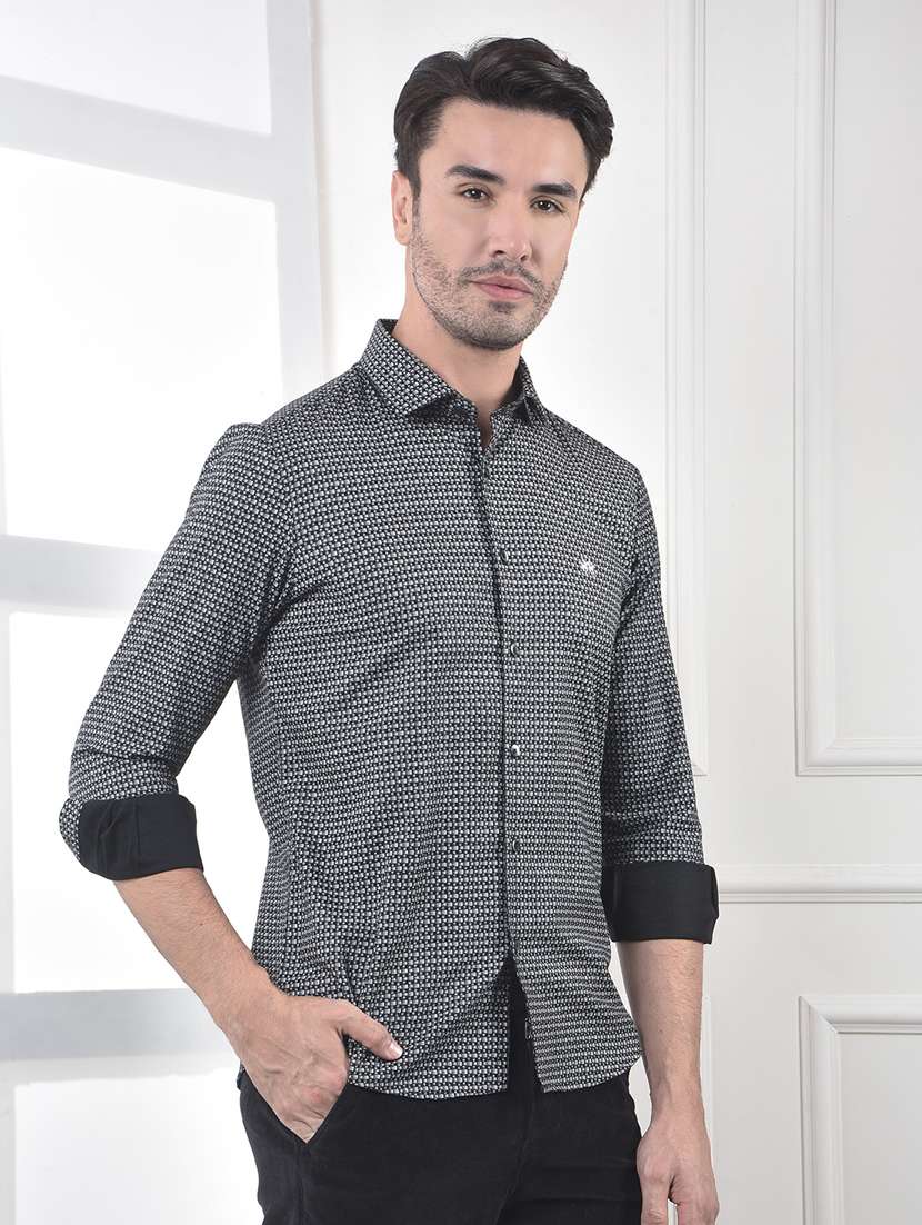 men collared long sleeve casual shirt - 22253238 -  Standard Image - 1