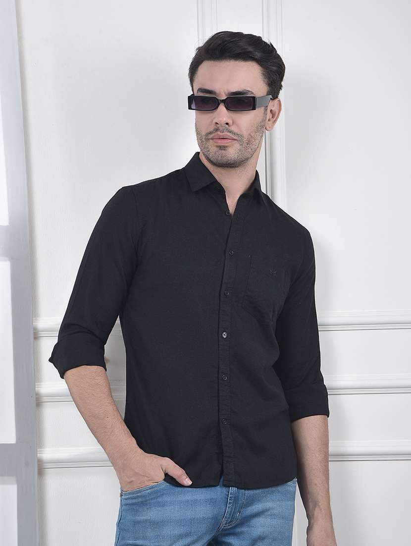 men collared long sleeve casual shirt