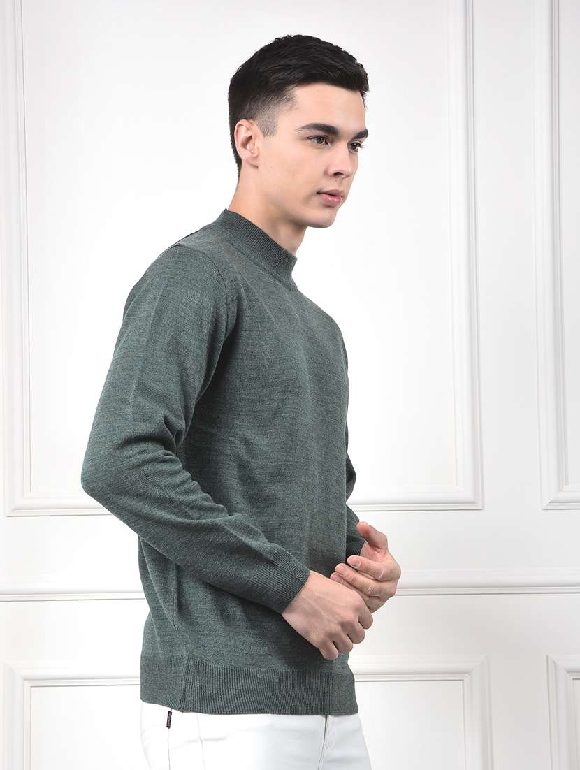men solid mock neck long sleeve pullover - 22253247 -  Standard Image - 1