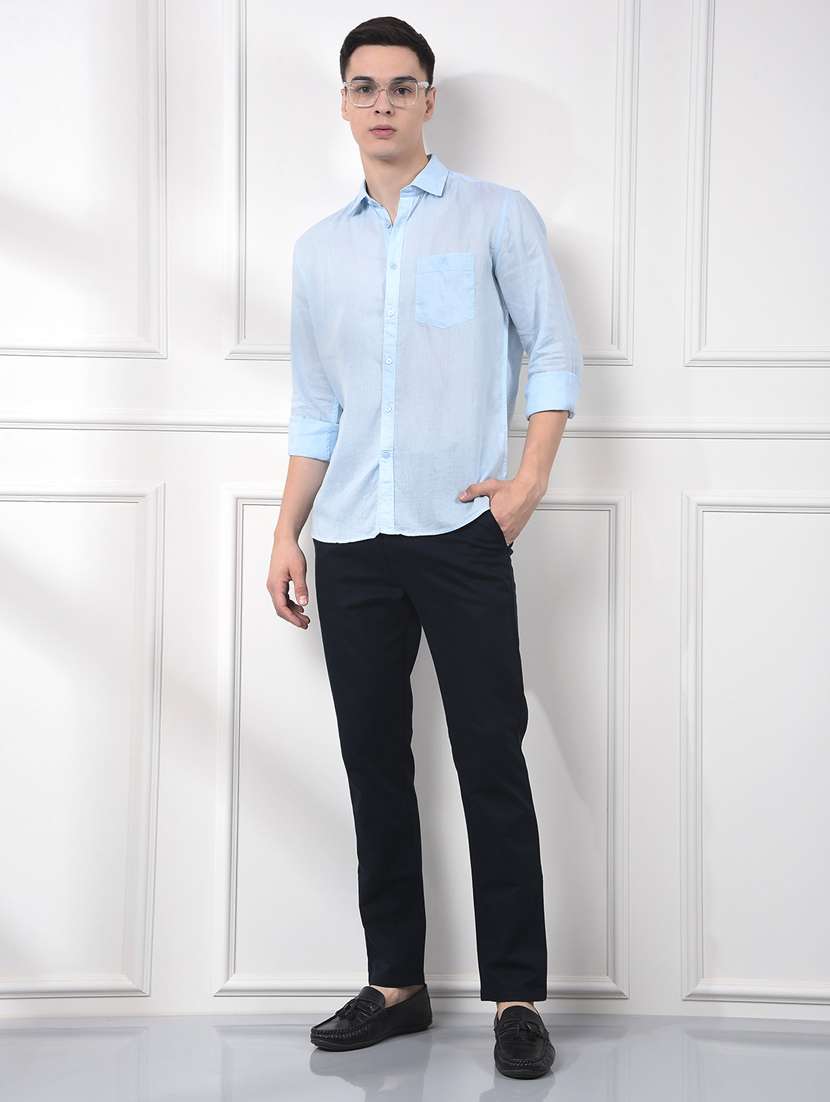men solid mid rise slim fit chinos  - 22253265 -  Standard Image - 4