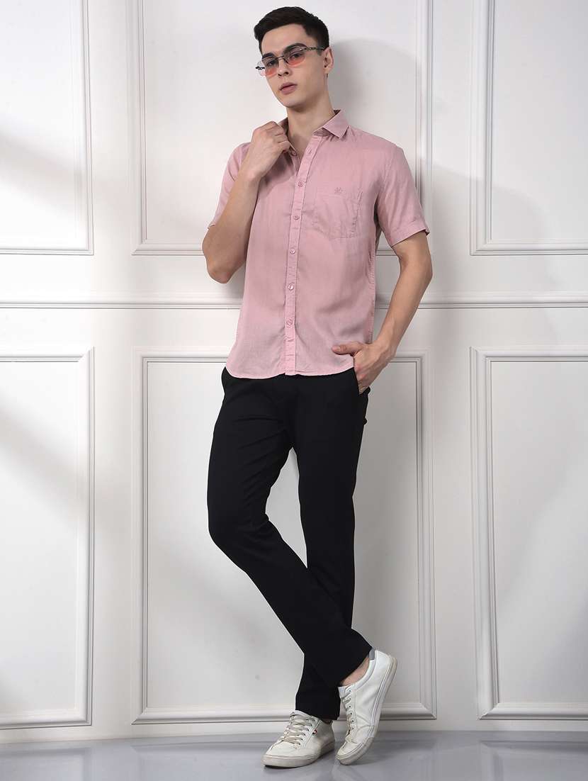 men solid mid rise slim fit chinos  - 22253269 -  Standard Image - 4
