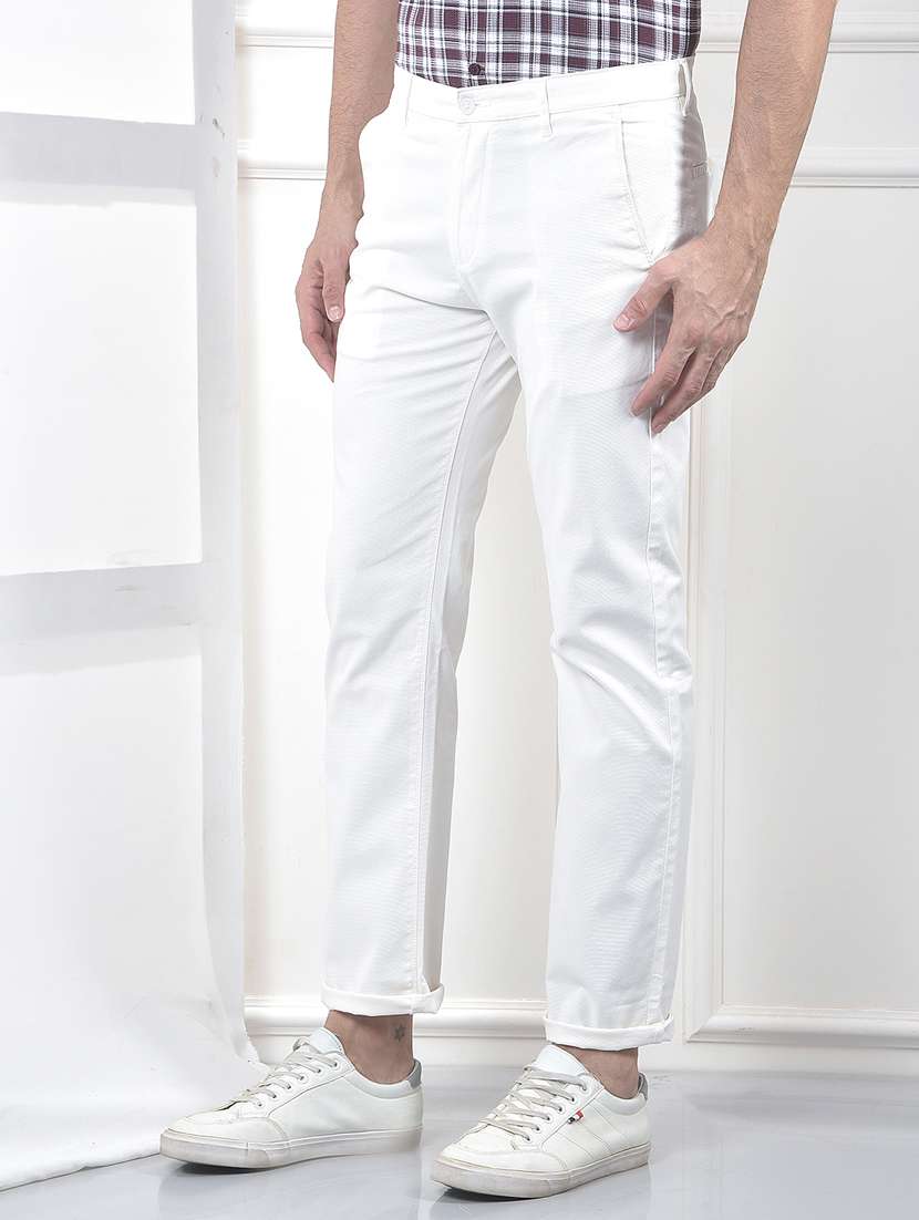 men solid mid rise slim fit chinos  - 22253281 -  Standard Image - 1