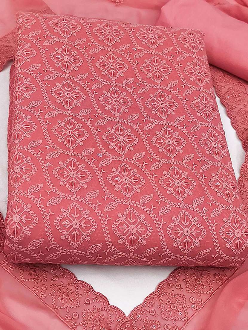 women solid with work embroidered unstitched suit set - 22253429 -  Standard Image - 1