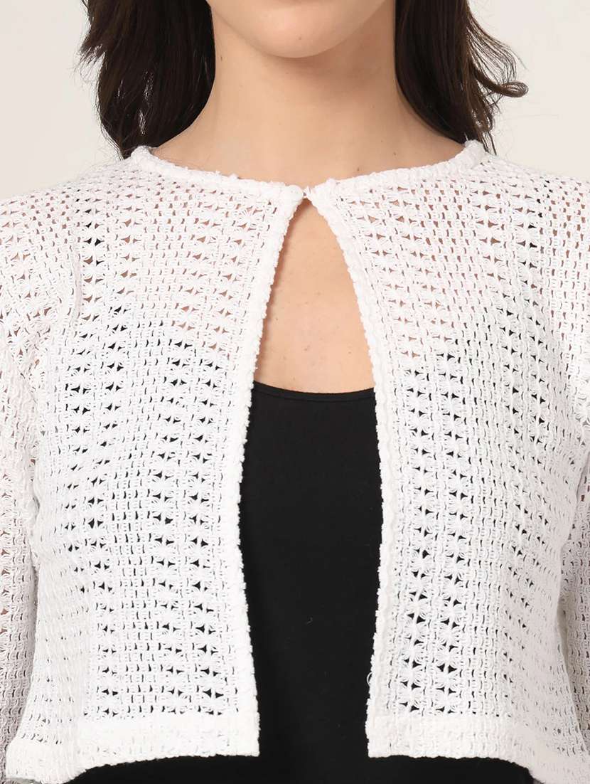 women self designed long sleeve crop shrug - 22253598 -  Standard Image - 6