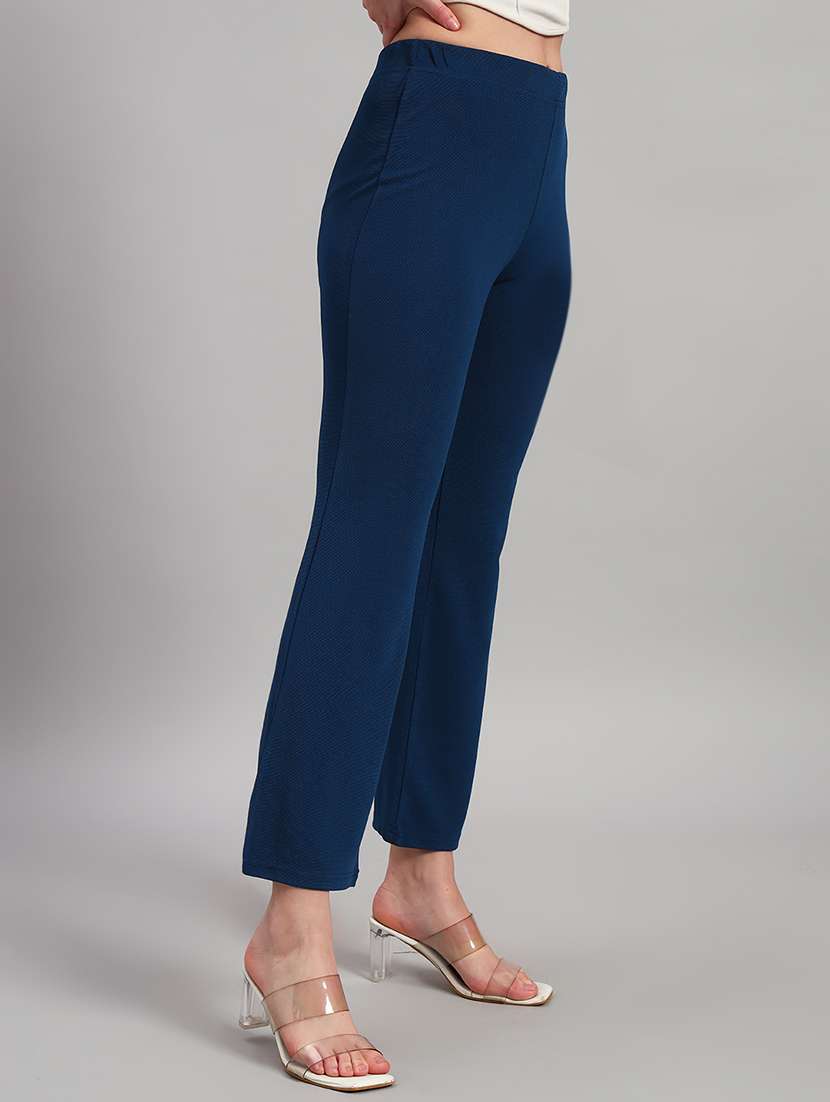 women solid mid rise bootcut trouser - 22253605 -  Standard Image - 1