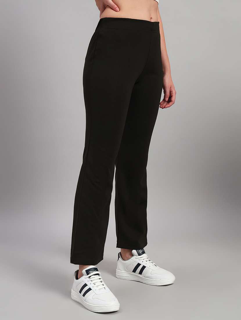 women solid mid rise bootcut trouser - 22253606 -  Standard Image - 1