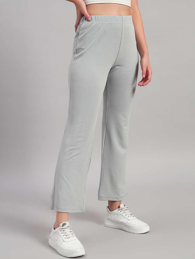 women solid mid rise bootcut trouser - 22253607 -  Standard Image - 1