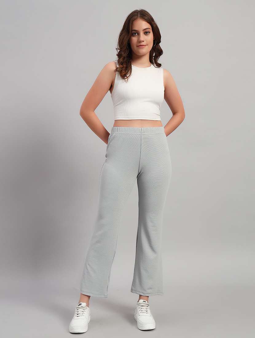 women solid mid rise bootcut trouser - 22253607 -  Standard Image - 4