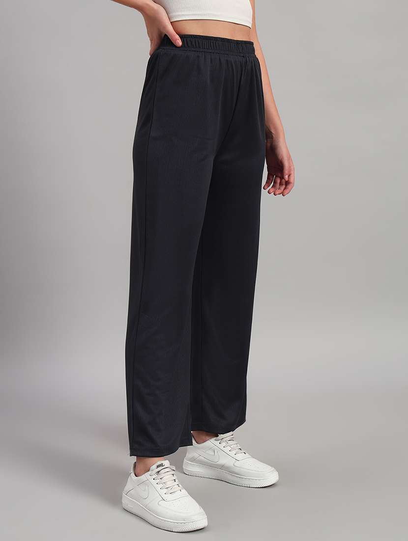 women solid mid rise wide leg trouser - 22253609 -  Standard Image - 1