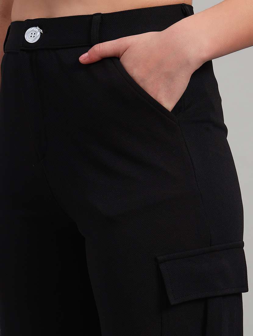 women solid mid rise cargo - 22253611 -  Standard Image - 6