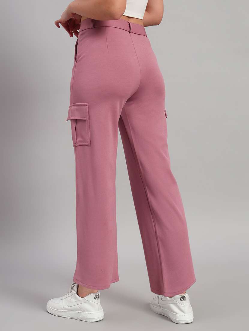 women solid mid rise cargo - 22253613 -  Standard Image - 4