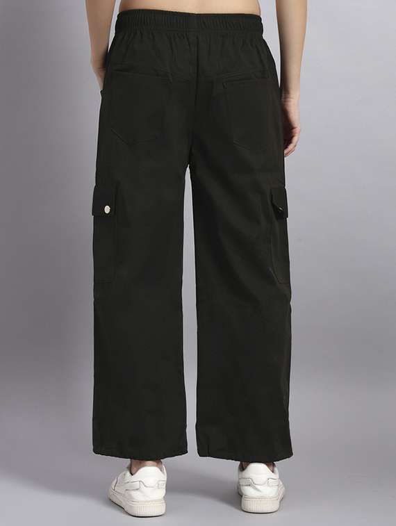women solid mid rise parachute pants - 22253619 -  Standard Image - 1