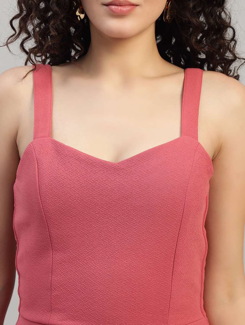 women solid shoulder strap fit and flare dress - 22253627 -  Standard Image - 6