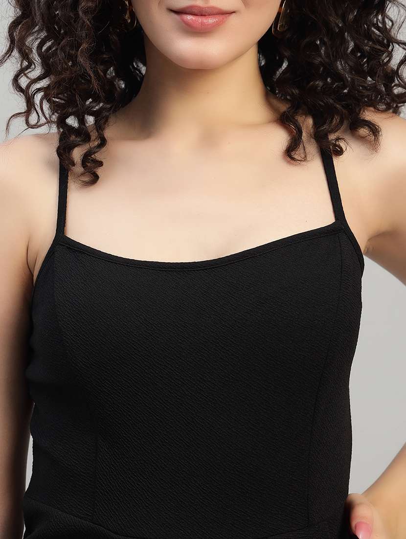 women solid shoulder strap asymmetric dress - 22253628 -  Standard Image - 6