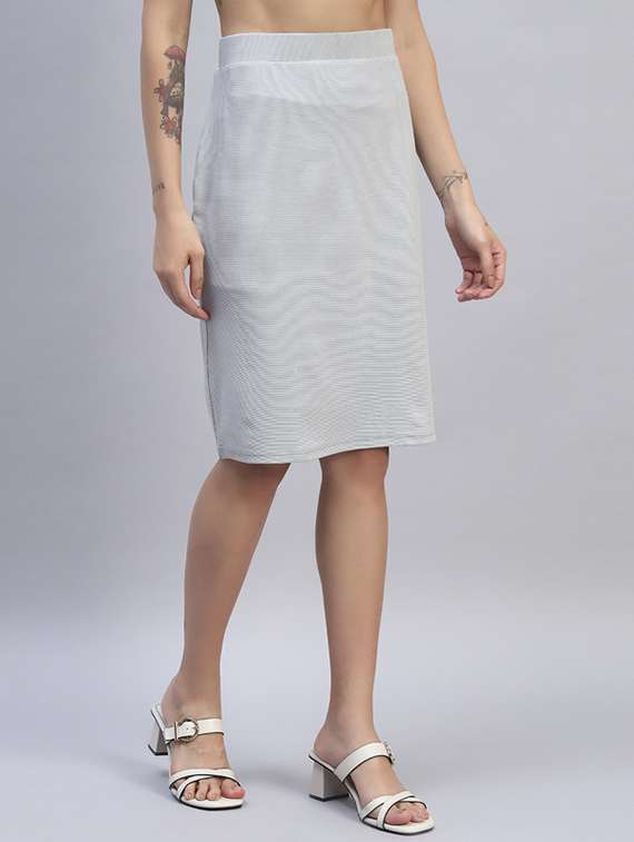 women solid high rise bodycon skirt - 22253634 -  Standard Image - 1