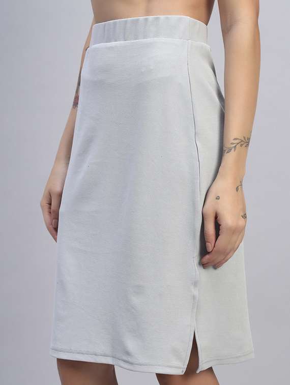 women solid high rise bodycon skirt - 22253634 -  Standard Image - 4