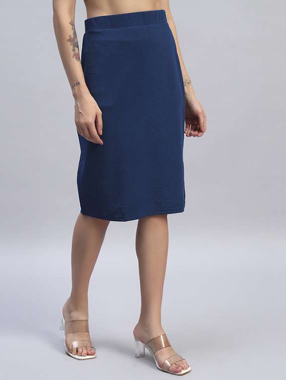 women solid high rise bodycon skirt - 22253635 -  Standard Image - 1