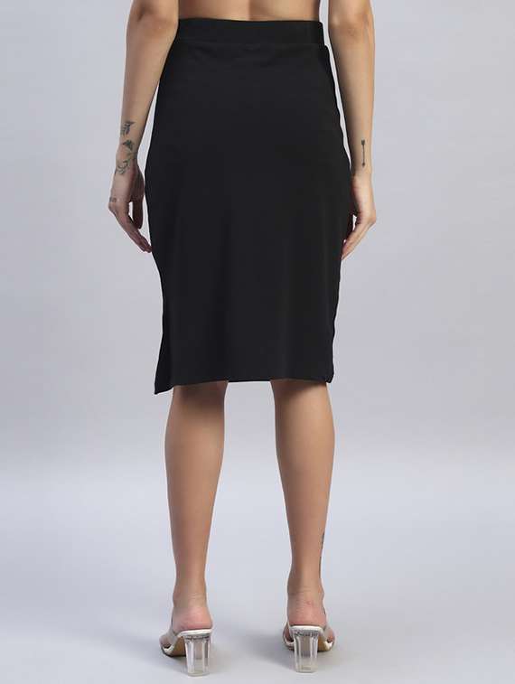 women solid high rise bodycon skirt - 22253636 -  Standard Image - 4