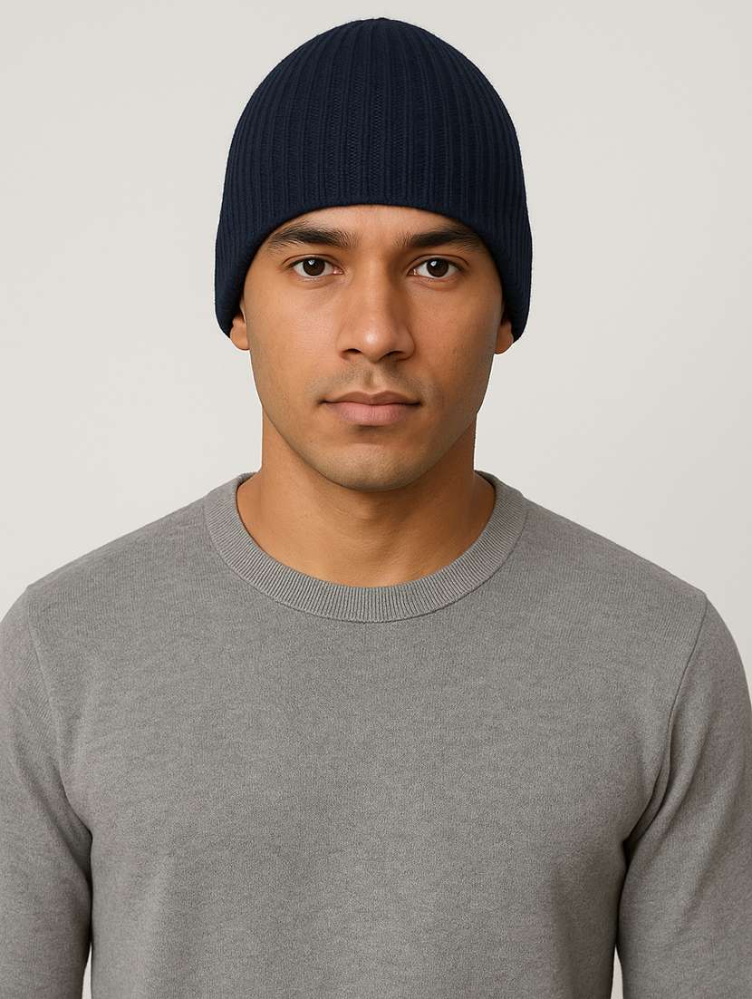 men solid ribbed knit winter beanie  - 22253644 -  Standard Image - 1