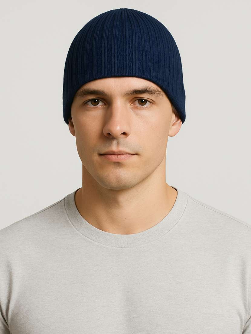 men solid ribbed knit winter beanie  - 22253647 -  Standard Image - 1