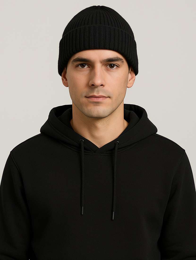 men solid ribbed knit winter beanie  - 22253648 -  Standard Image - 1