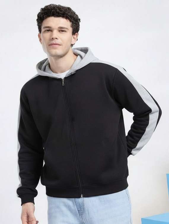 men tapered long sleeve hooded casual jacket - 22253665 -  Standard Image - 1