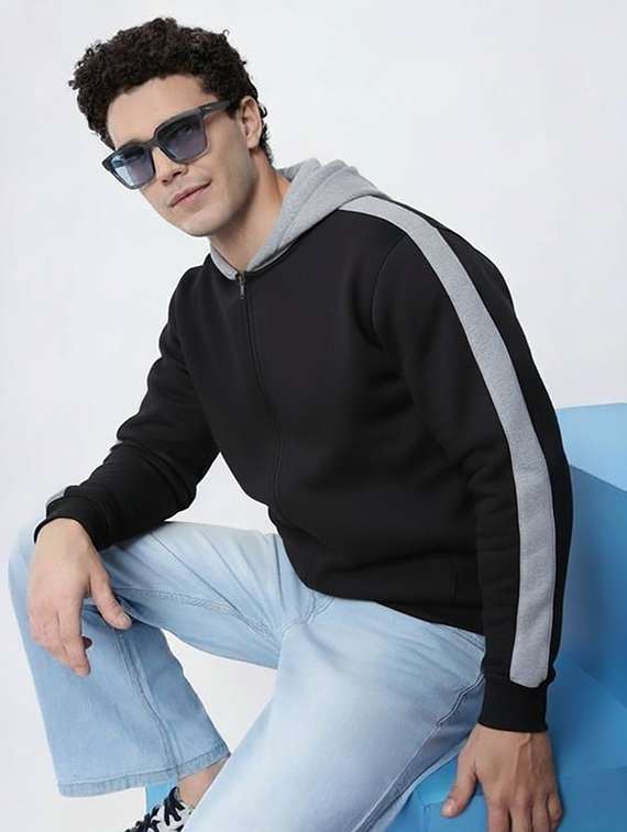 men color block long sleeve regular fit sweatshirt - 22253669 -  Standard Image - 1