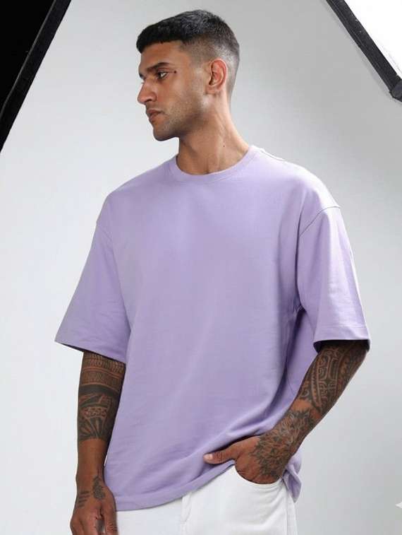men solid short sleeve oversized t-shirt - 22253749 -  Standard Image - 1