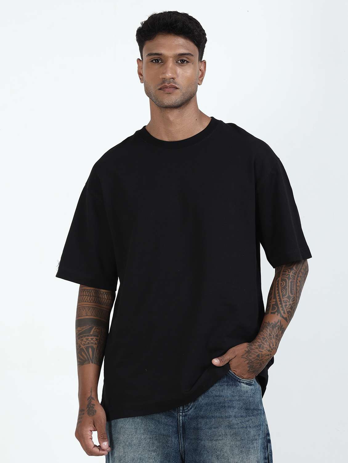 men solid short sleeve oversized t-shirt - 22253750 -  Standard Image - 1