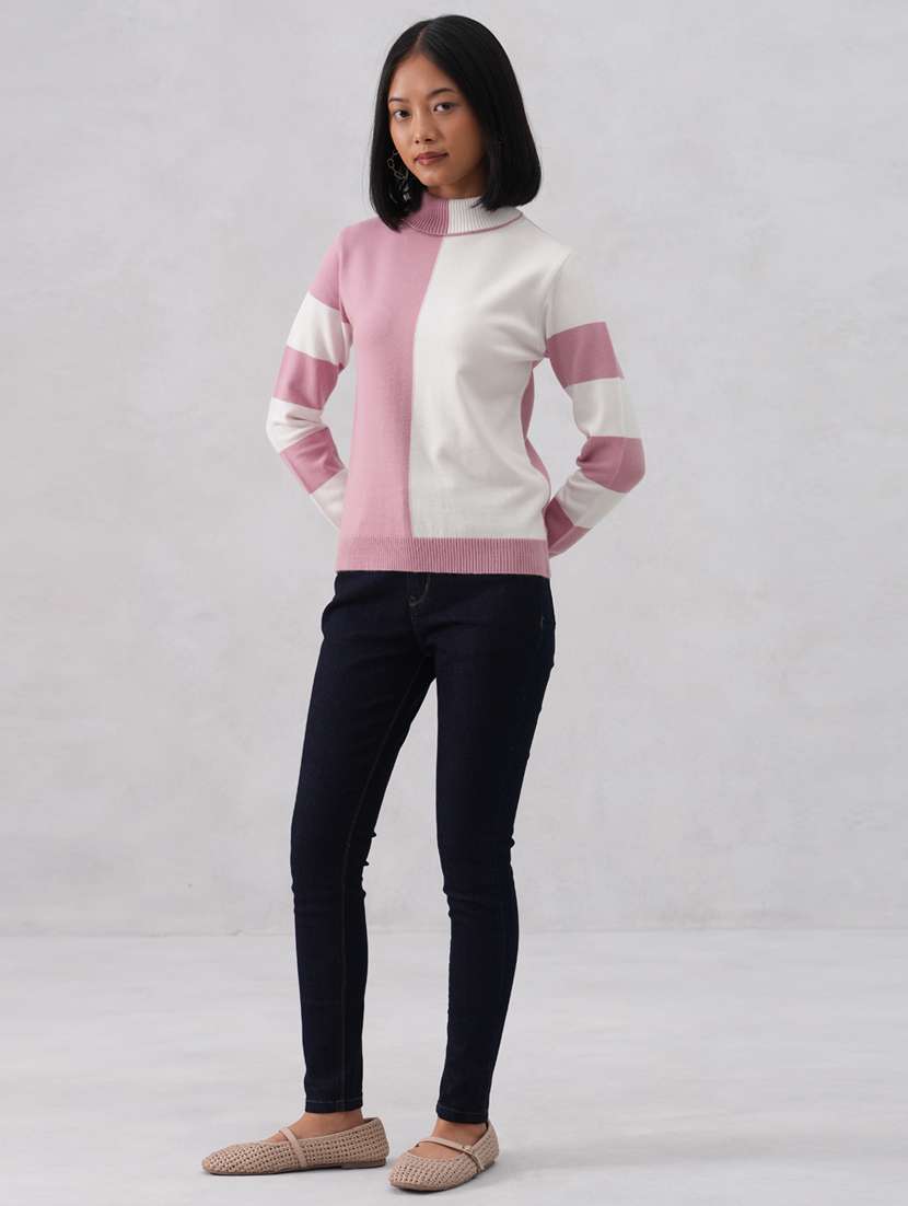 women color blocked long sleeve pullover - 22253799 -  Standard Image - 4