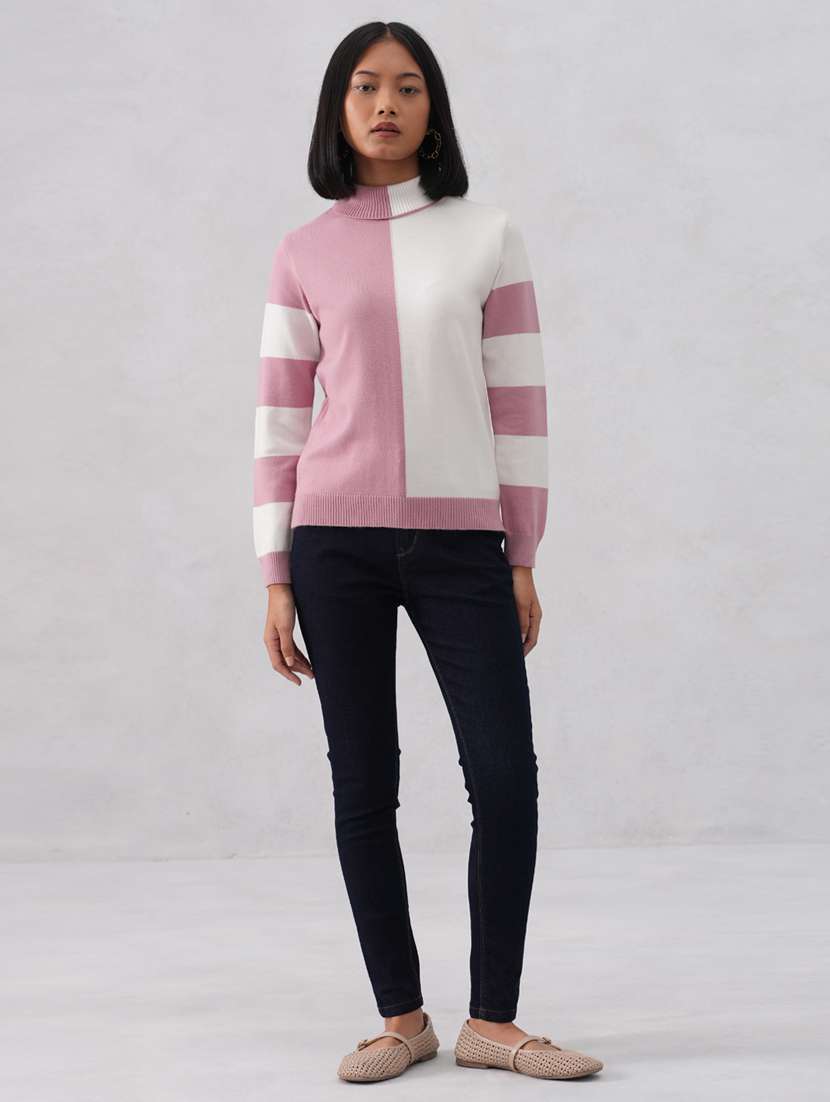women color blocked long sleeve pullover - 22253799 -  Standard Image - 6