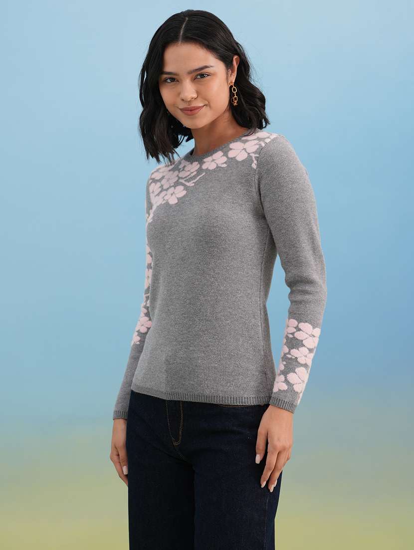 women floral long sleeve pullover - 22253803 -  Standard Image - 1